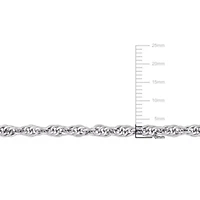 3.7MM Singapore Link Anklet in Sterling Silver, 9"