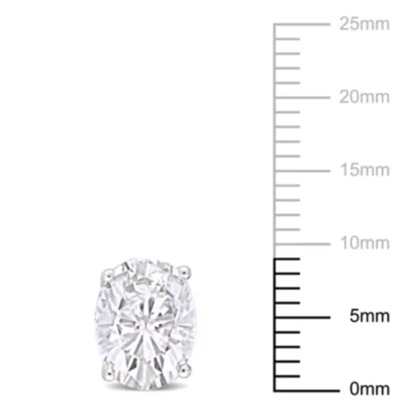 White Topaz Oval Stud Earrings in Sterling Silver