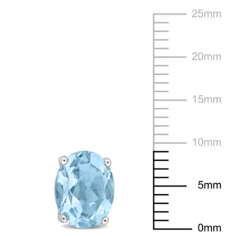 Sky Blue Topaz Oval Stud Earrings in Sterling Silver