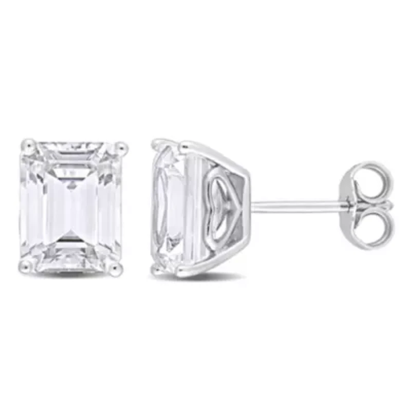 White Topaz Stud Earrings in Sterling Silver