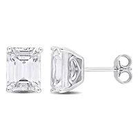 White Topaz Stud Earrings in Sterling Silver