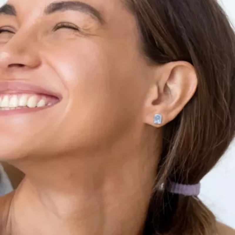 Sky Blue Topaz Stud Earrings in Sterling Silver