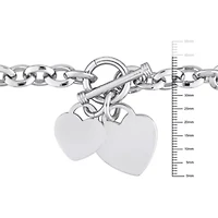 Link Heart Charm Bracelet in Brass, 7.5"