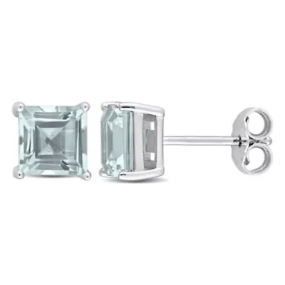 Sky Blue Topaz Stud Earrings in Sterling Silver