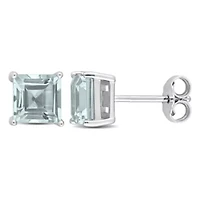 Sky Blue Topaz Stud Earrings in Sterling Silver