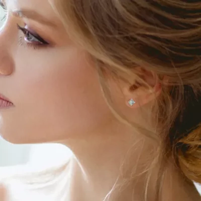 Sky Blue Topaz Stud Earrings in Sterling Silver