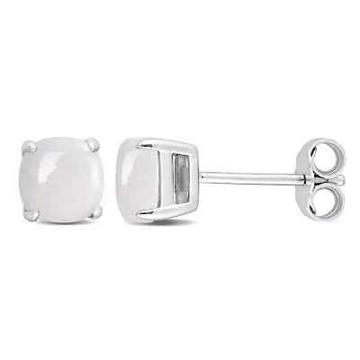 Opal Stud Earrings in Sterling Silver