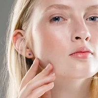 Simulated Alexandrite Stud Earrings in Sterling Silver