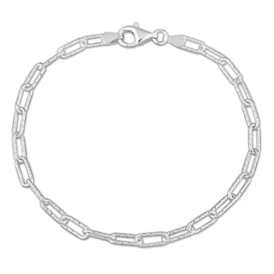 3.5mm Fancy Oval Link Anklet in Sterling Silver