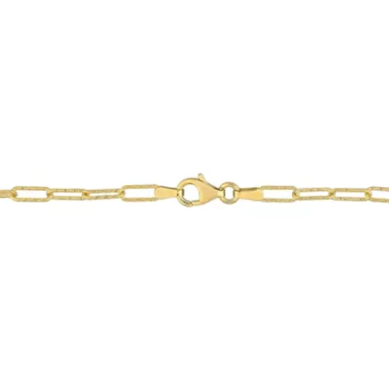 3mm Paperclip Link Bracelet Anklet in Yellow Plated Sterling Silver