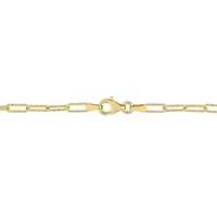 3mm Paperclip Link Bracelet Anklet in Yellow Plated Sterling Silver