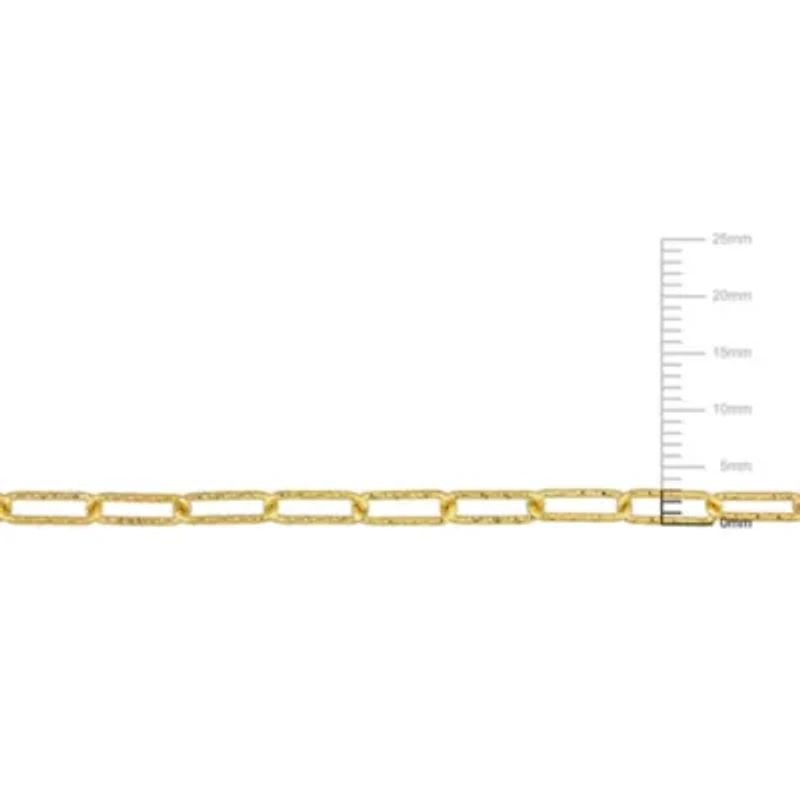 3mm Paperclip Link Bracelet Anklet in Yellow Plated Sterling Silver