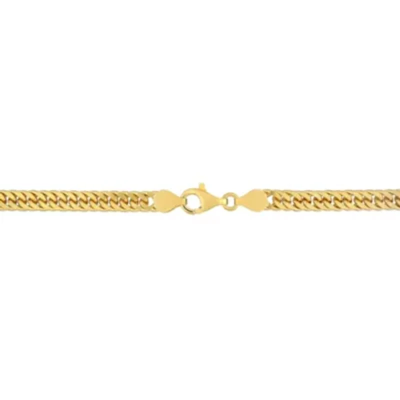 Double Curb Link Anklet in Yellow Plated Sterling Silver