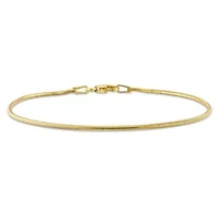 1.2mm Snake Chain Anklet in Yellow Plated Sterling Silver