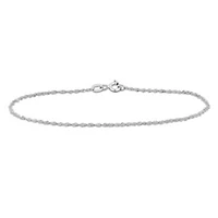 1.2mm Sparkling Singapore Bracelet in 14K white Gold