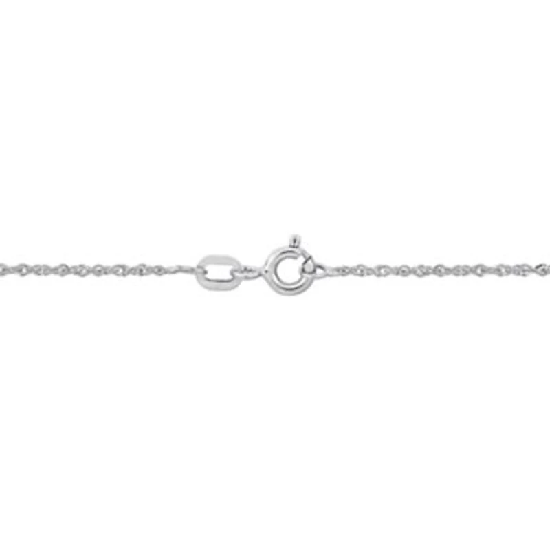 1.2mm Sparkling Singapore Bracelet in 14K white Gold