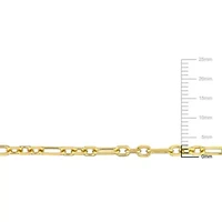3MM Figaro Rolo Anklet in Yellow Plated Sterling Silver, 9"