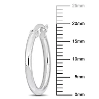 20mm Round Hoop Earrings in Sterling Silver