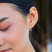20mm Round Hoop Earrings in Sterling Silver