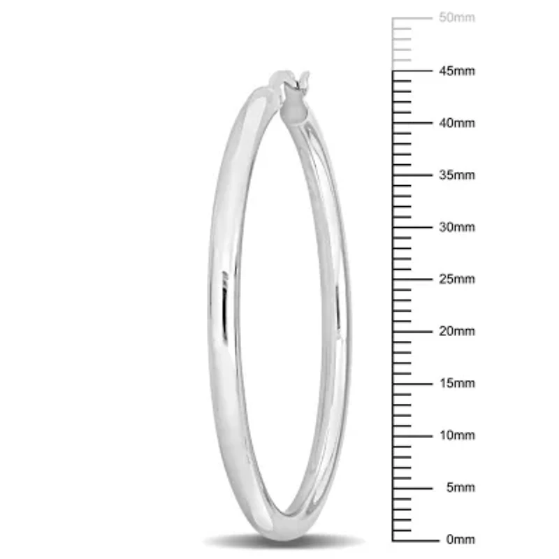 45mm Round Hoop Earrings in Sterling Silver