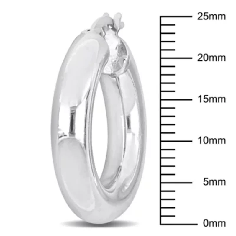 25mm Round Hoop Earrings in Sterling Silver