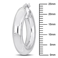 25mm Round Hoop Earrings in Sterling Silver