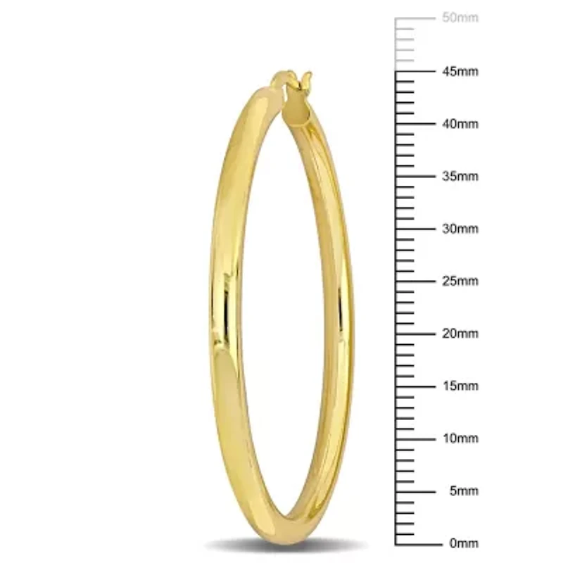 45mm Round Hoop Earrings in Yellow Plated Sterling Silver