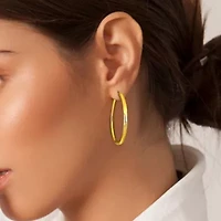 45mm Round Hoop Earrings in Yellow Plated Sterling Silver