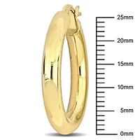 28mm Round Hoop Earrings in Yellow Plated Sterling Silver