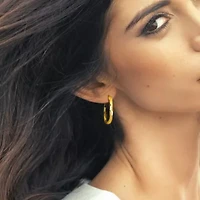 Twist Oval Hoop Earrings in Yellow Plated Sterling Silver