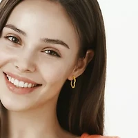 27mm Round Wave Hoop Earrings in Yellow Plated Sterling Silver