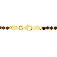 Garnet Tennis Bracelet in Yellow Plated Sterling Silver