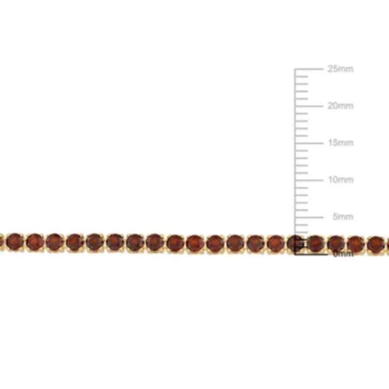 Garnet Tennis Bracelet in Yellow Plated Sterling Silver