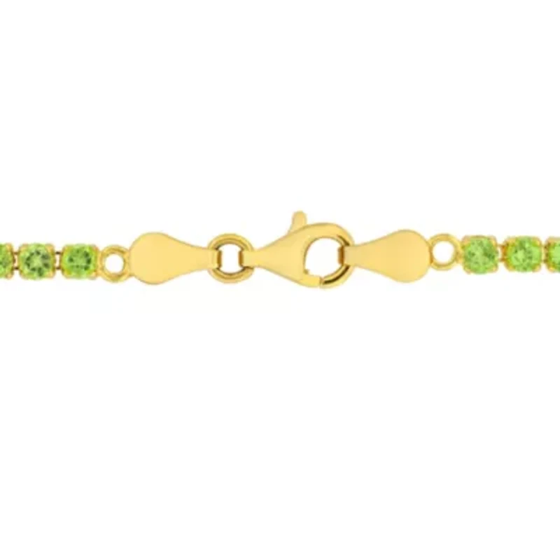 4.59 ct. t.g.w. Peridot Tennis Bracelet in Yellow Plated Sterling Silver