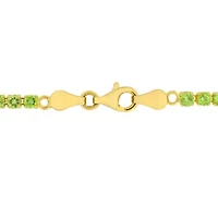 4.59 ct. t.g.w. Peridot Tennis Bracelet in Yellow Plated Sterling Silver