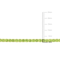 4.59 ct. t.g.w. Peridot Tennis Bracelet in Yellow Plated Sterling Silver