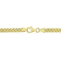 Lab Created Created Emerald Curb Link Bracelet in Yellow Plated Sterling Silver