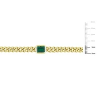 Lab Created Created Emerald Curb Link Bracelet in Yellow Plated Sterling Silver
