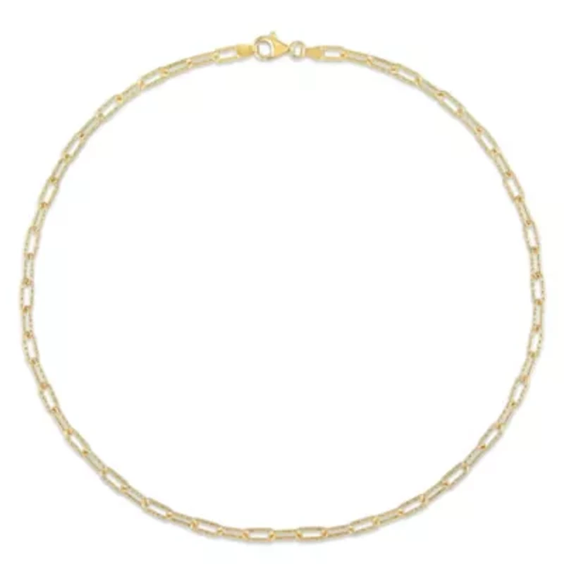 2-Pc Set of 3.5MM Paperclip Chain Bracelet and Necklace in Yellow Plated Sterling Silver, 9" & 20"