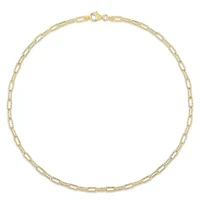 2-Pc Set of 3.5MM Paperclip Chain Bracelet and Necklace in Yellow Plated Sterling Silver, 9" & 20"