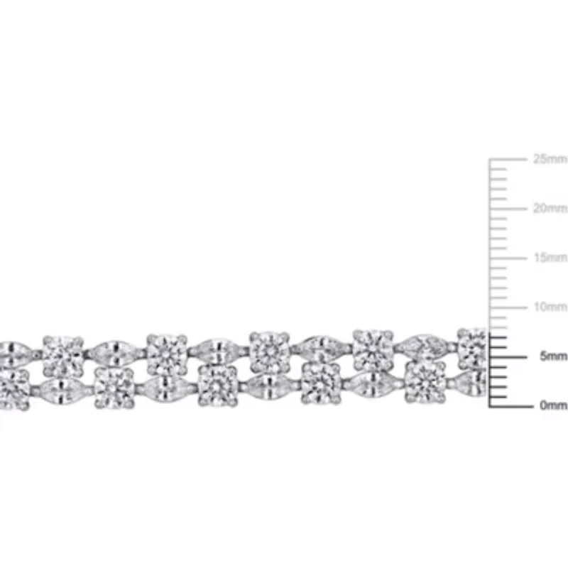 Lab Created 17.16 ct. t.g.w. Created White Sapphire Bracelet in Sterling Silver