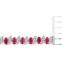 Lab Created Created Ruby S-Link Bracelet in Sterling Silver, 7"