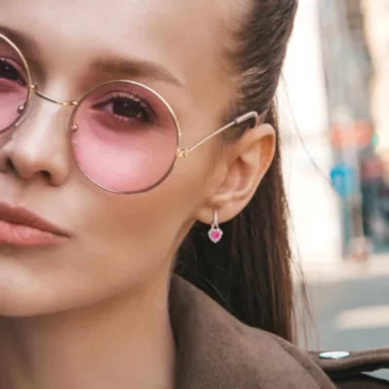 Lab Created 2-Pc Set of Created Pink and White Sapphire Halo Heart Drop Earrings and Ring in Sterling Silver