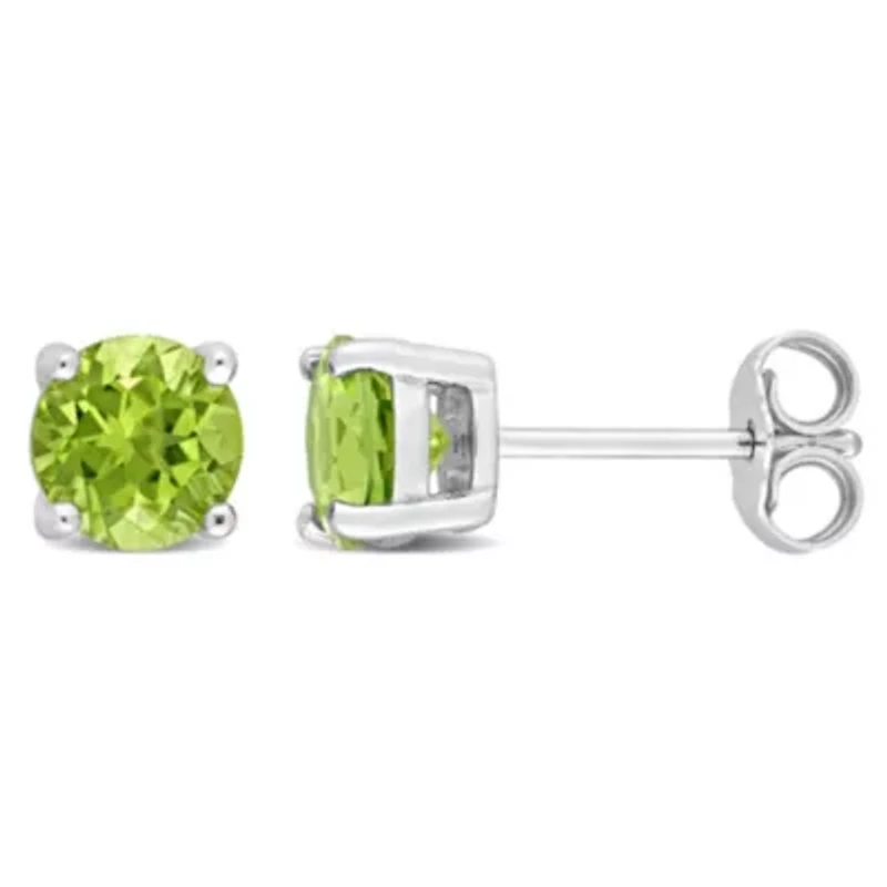 Peridot Stud Earrings in Sterling Silver