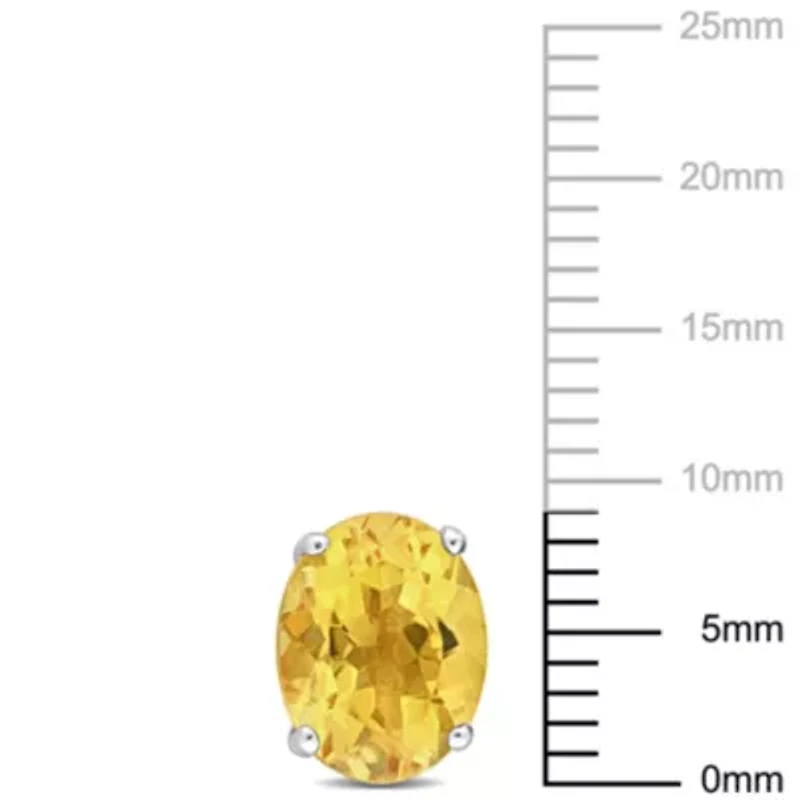 Citrine Oval Stud Earrings in Sterling Silver