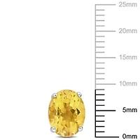 Citrine Oval Stud Earrings in Sterling Silver