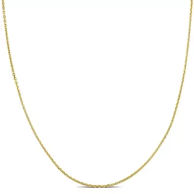 0.85MM Diamond Cut Cable Chain Necklace in 10K Yellow Gold, 18"