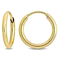 11MM Hoop Earrings in 14K Yellow Gold