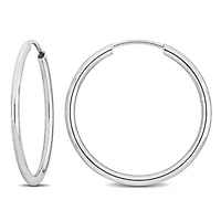 20MM Hoop Earrings in 14K White Gold