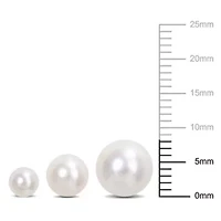 3-Piece Set of 4-8.5mm Freshwater Cultured Pearl Stud Earrings in 14K Yellow Gold
